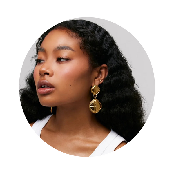 Veile Studios 18K Gold Plated Stainless Steel Square Earrings