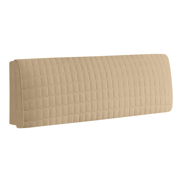 Light Yellow Cube Pattern Quilted Velvet Bed Headboard Cover 100X70cm Headboards & Footboards