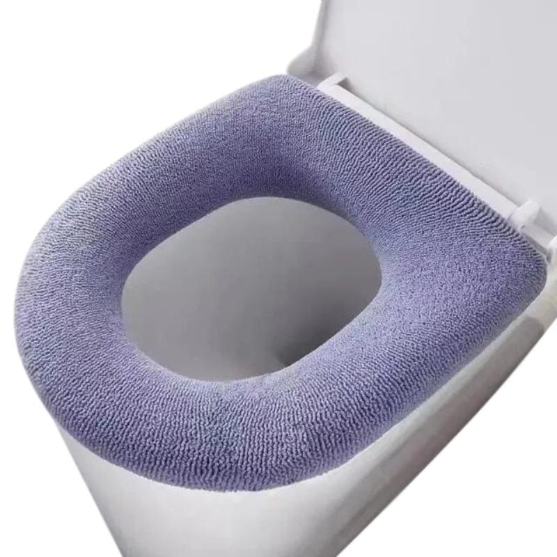 Toilet Seat Cover Blue Washable Soft Mat Pad Cushion O Shape Bidet Accessories Bath Mats Rugs & Toilet Covers