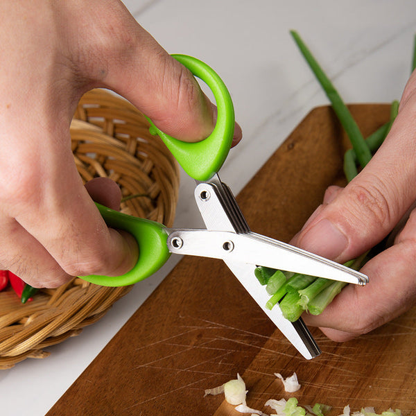 Multifunctional Layer Green Onion Scissors Stainless Steel Kitchen Gadgets Scissors & Shears