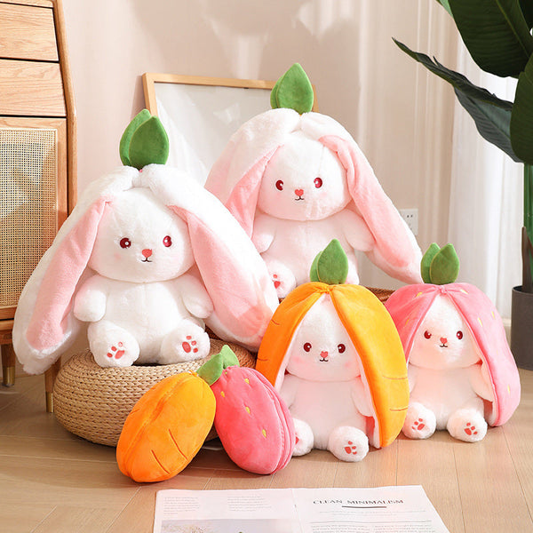 Bundle1 Mix Colour Fruit Transfigured Bunny Plush Toy Cute Carrot Strawberry Turn Into Mix Colour Soft Toys