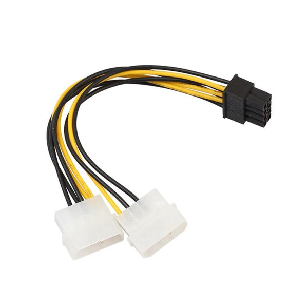 18Cm 862 Pin To Dual 4 Video Card Power Cable Adapter 8Pin 4Pin Graphics Cord Copper Wire Core Power Cables & Connectors