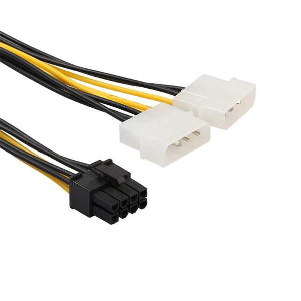 18Cm 862 Pin To Dual 4 Video Card Power Cable Adapter 8Pin 4Pin Graphics Cord Copper Wire Core Power Cables & Connectors