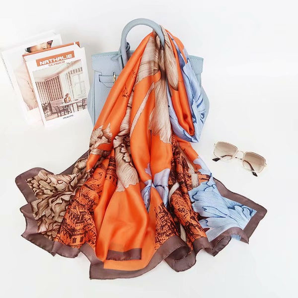 Colourful Shawl Travel Silk Scarf Women's Accessories Scarves & Wraps