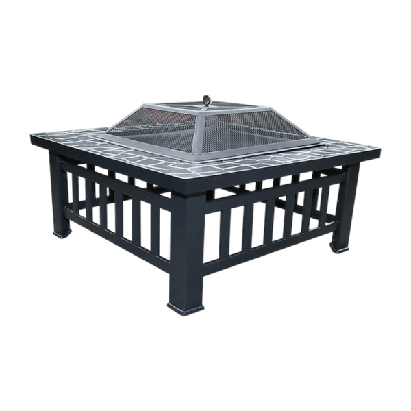 18" Square Metal Fire Pit Outdoor Heater Fire Pits