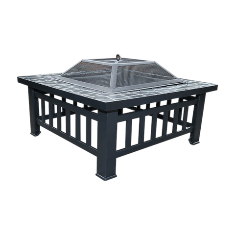 18" Square Metal Fire Pit Outdoor Heater Fire Pits