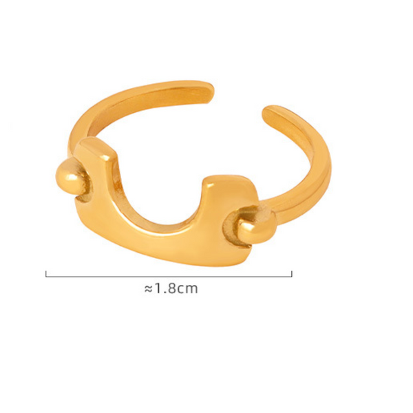 18K Gold Plated Irregular Open Ring Rings