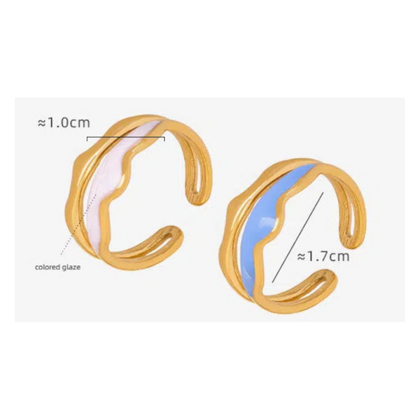 18K Gold Plated Open Ring Rings