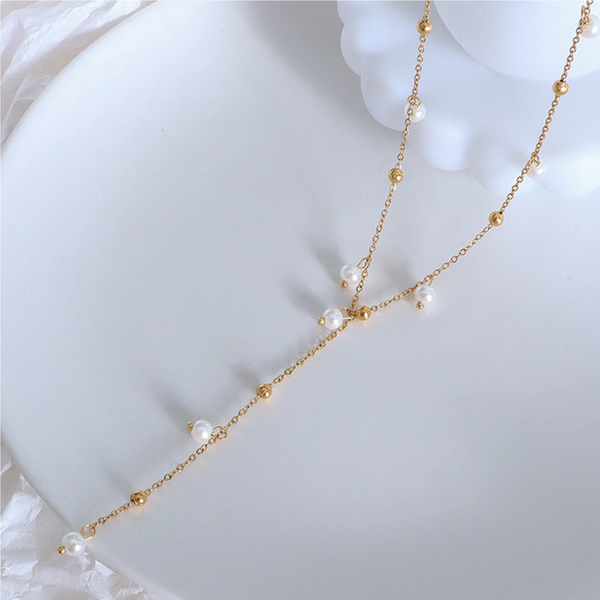 18K Gold Plated Pearl Drop Necklace Necklaces & Pendants