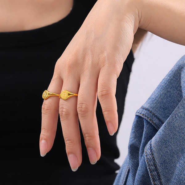 18K Gold Plated Sun Ring Rings
