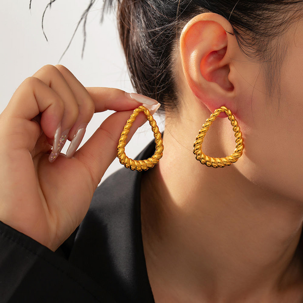 18K Gold Plated Twisted Earrings
