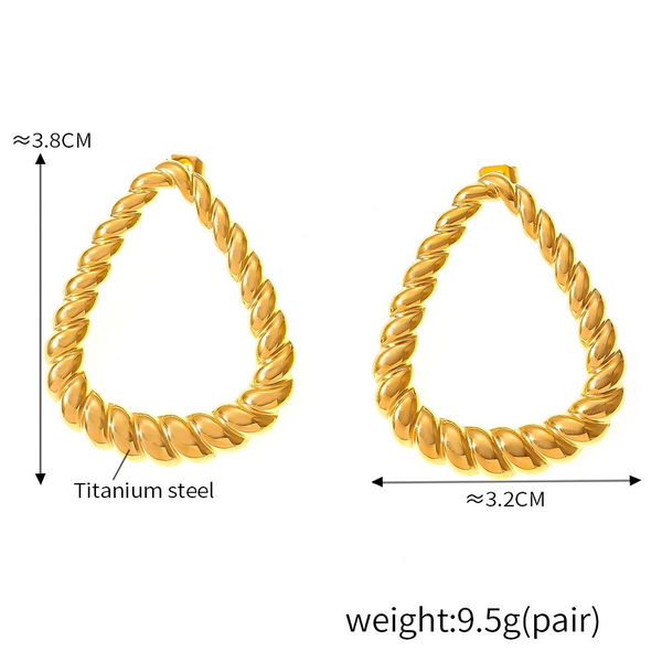 18K Gold Plated Twisted Earrings