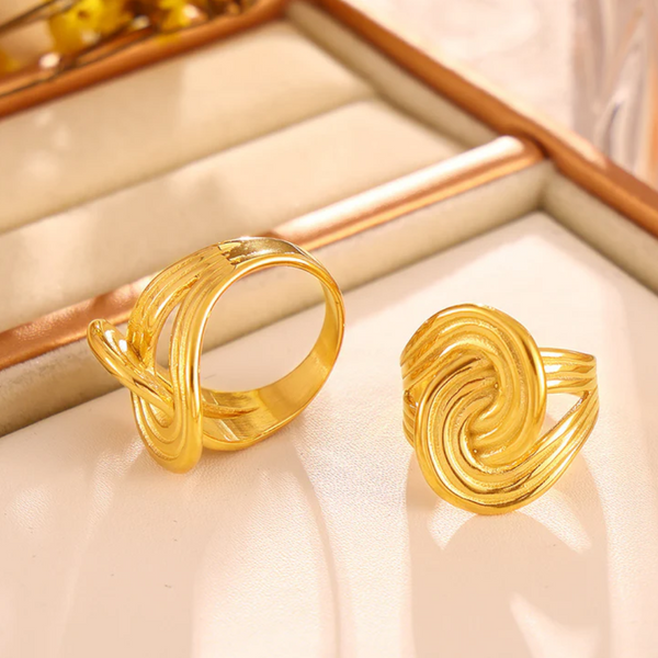 18K Gold Plated Twisted Ring Rings