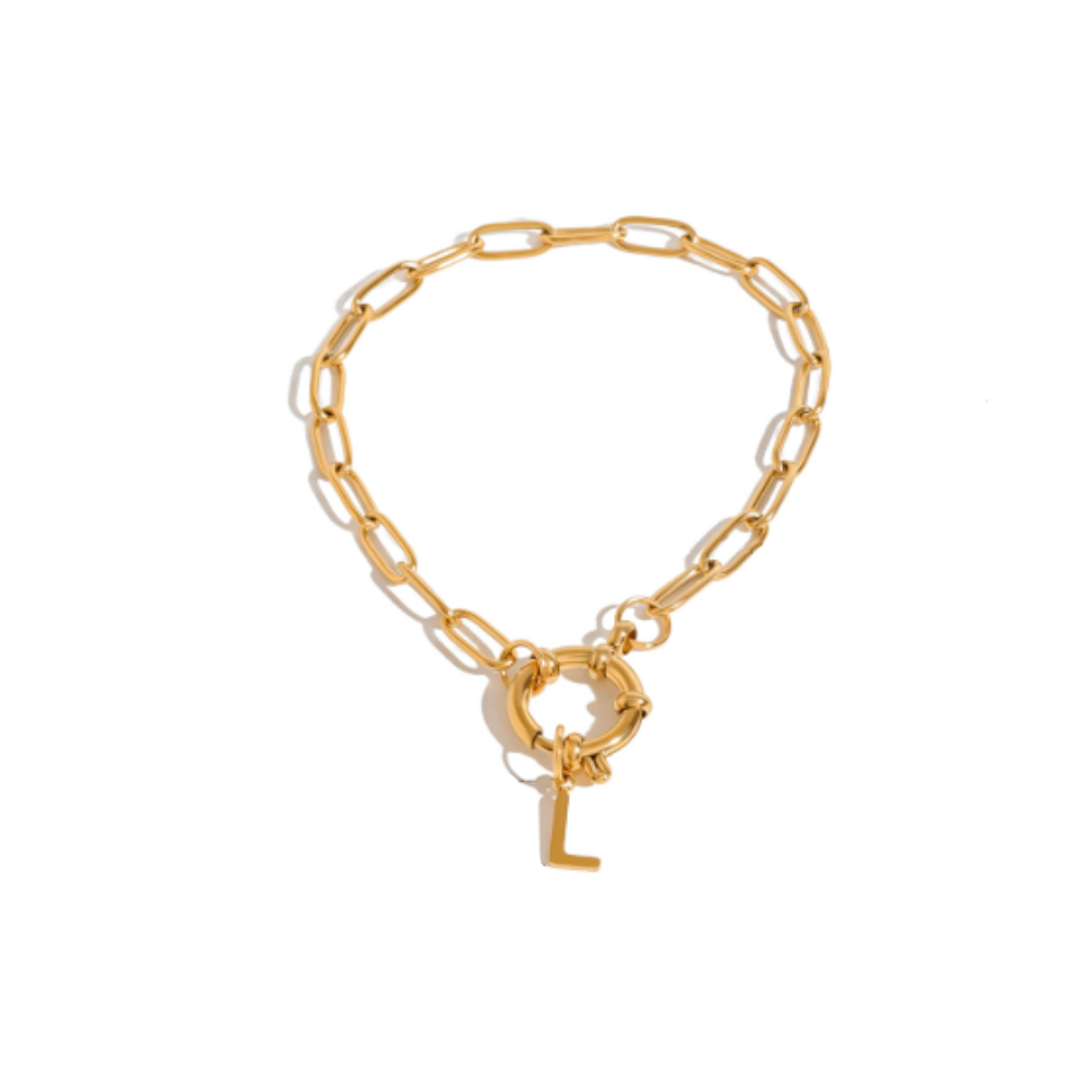 Veile Studios 18K Gold Plated Stainless Steel Letter Bracelet Bracelets
