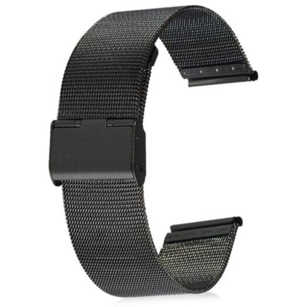 Veile Studios 18Mm Stainless Steel Mesh Watch Strap Folding Clasp With Safety Black Wristwatch Bands