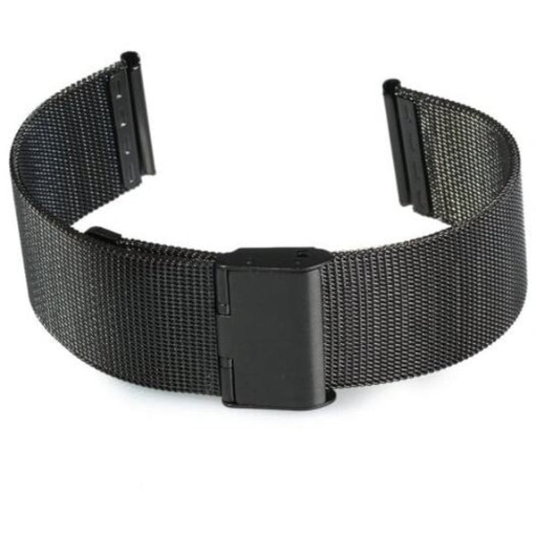 Veile Studios 18Mm Stainless Steel Mesh Watch Strap Folding Clasp With Safety Black Wristwatch Bands