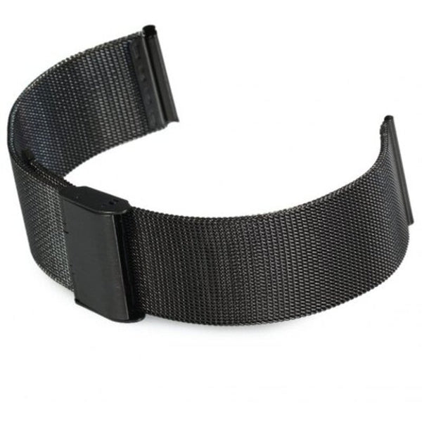 Veile Studios 18Mm Stainless Steel Mesh Watch Strap Folding Clasp With Safety Black Wristwatch Bands