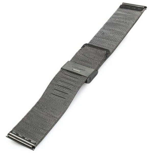 Veile Studios 18Mm Stainless Steel Mesh Watch Strap Folding Clasp With Safety Black Wristwatch Bands