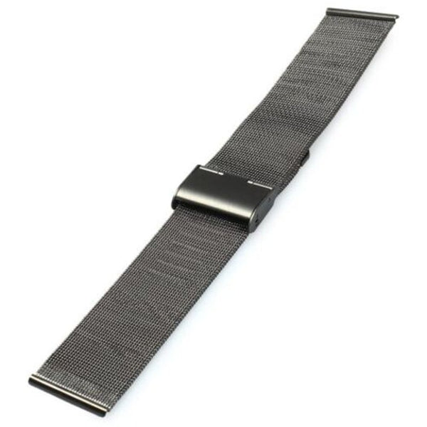 Veile Studios 18Mm Stainless Steel Mesh Watch Strap Folding Clasp With Safety Black Wristwatch Bands
