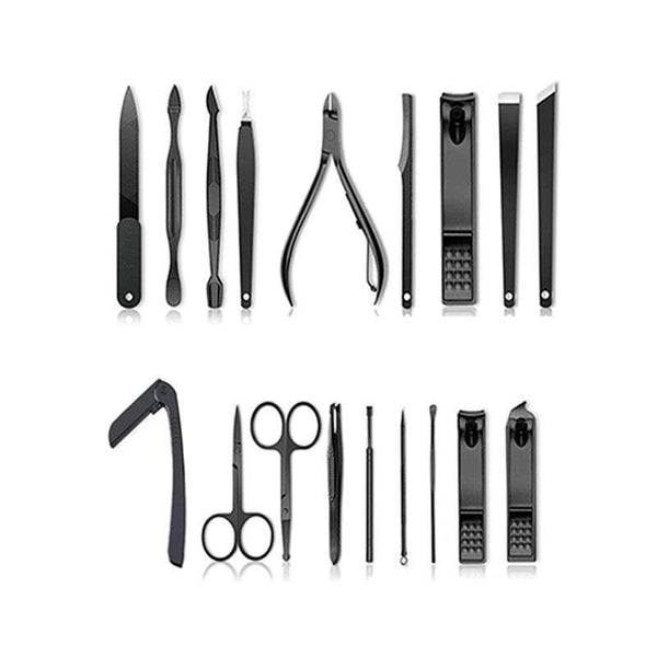 Nail Tools Cuticle Care 18Pcs Self Grooming Kit Manicure Pedicure Stainless Steel