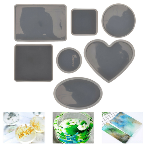 18Pcs Coaster Cup Mat Mold Round Silicone Mould Kit For Craft Diy Epoxy Resin Crafting Tools