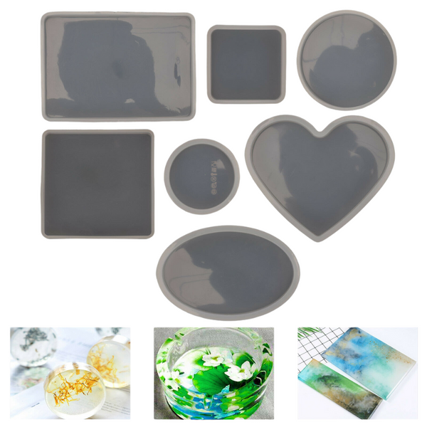 18Pcs Coaster Cup Mat Mold Round Silicone Mould Kit For Craft Diy Epoxy Resin