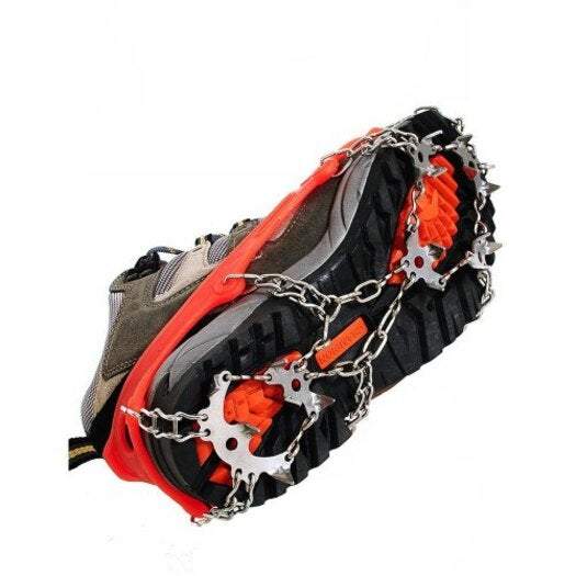Sporting Goods 19 Teeth Stainless Steel Crampons Slip Resistant Shoes Cover Orange Other Hiking Equipment