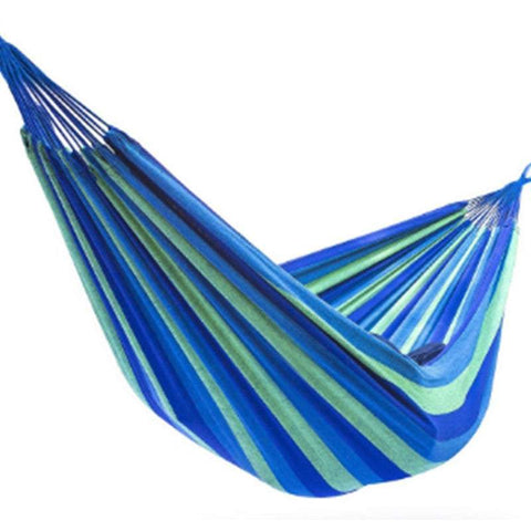 190 X 150Cm Blue Striped Hanging Swing Two People Heavy Duty Camping Hammocks