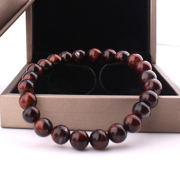 Veile Studios 8Mm Tiger Eye Bracelet Stretch Design Unisex Fashion Jewellery For Casual Wear Bracelets