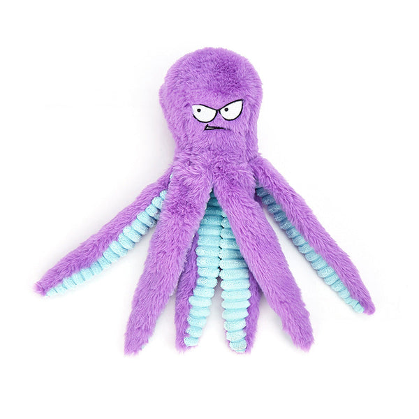 Octopus Shaped Indestructible Plush Dog Toy Squeaky & Bite Resistant Pet Supplies Dog Toys