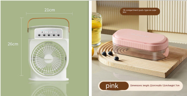 Usb Air Conditioner Cooling Fan With 5 Sprays 7 Color Light 600Ml Water Tank Mist Cooler Humidifiers Portable Air Conditioners