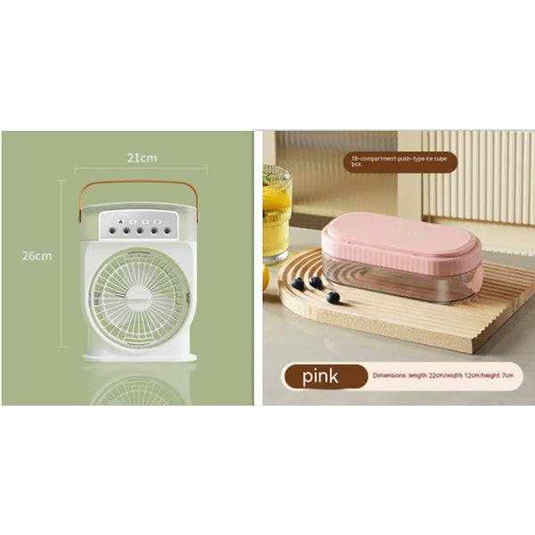 Usb Air Conditioner Cooling Fan With 5 Sprays 7 Color Light 600Ml Water Tank Mist Cooler Humidifiers Portable Air Conditioners