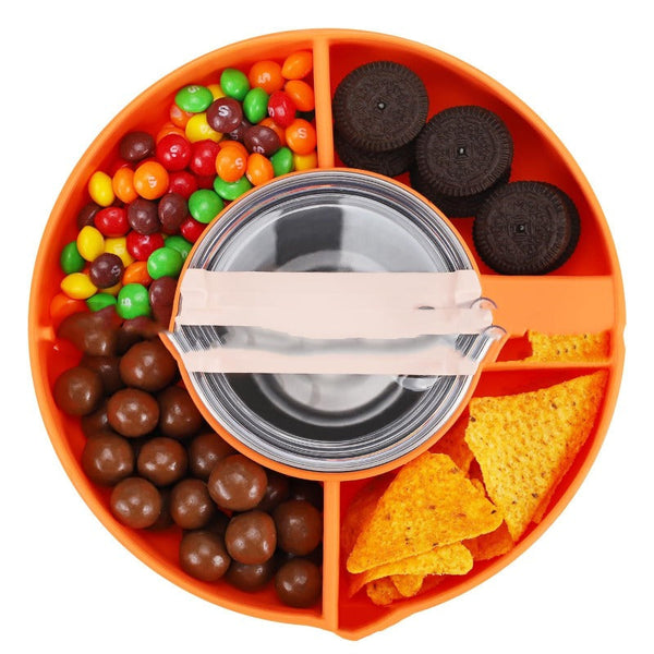 Platters Silicone Snack Cup 40 Oz Reusable Container Compartment Platter Tray
