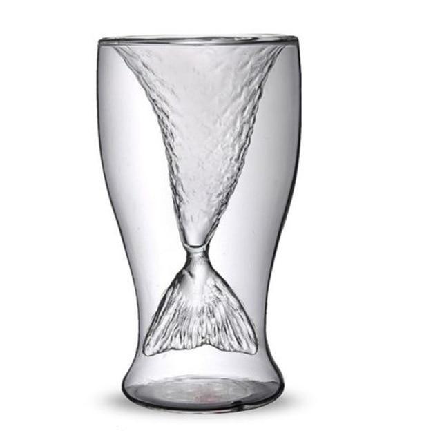 100Ml Novelty Mini Glass Mermaid Tail Cup Shotglass Transparent Fish tail & Liquor Glasses
