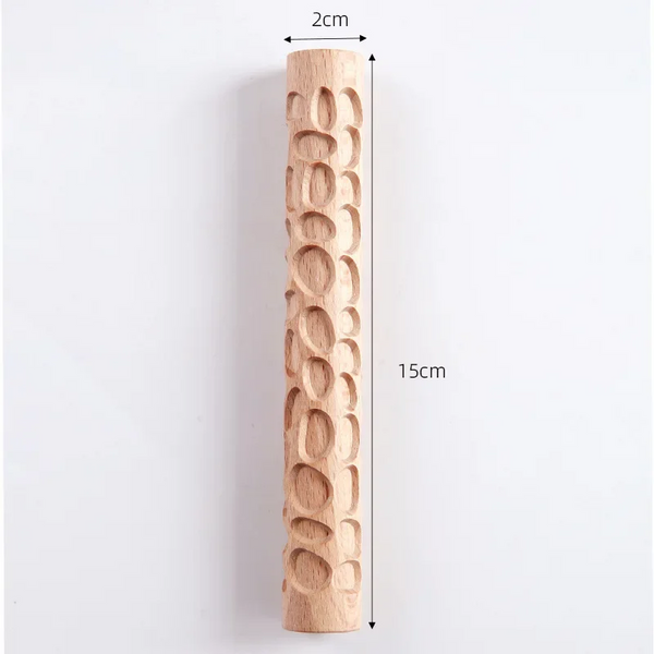 Texture Rolling Pin Ceramic Pottery Art Embossed Rod Flower Pattern Mud Reliefs Diy Clay Craft Tool Rolling Pins