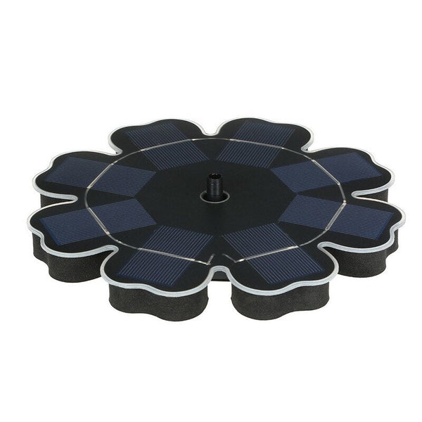 195Mm / 7.68 Inch Solar Power Fountain Flower Shape Panel Energy Saving Water Pump Black Other Watering Equipment
