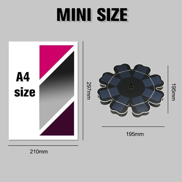 195Mm / 7.68 Inch Solar Power Fountain Flower Shape Panel Energy Saving Water Pump Black Other Watering Equipment