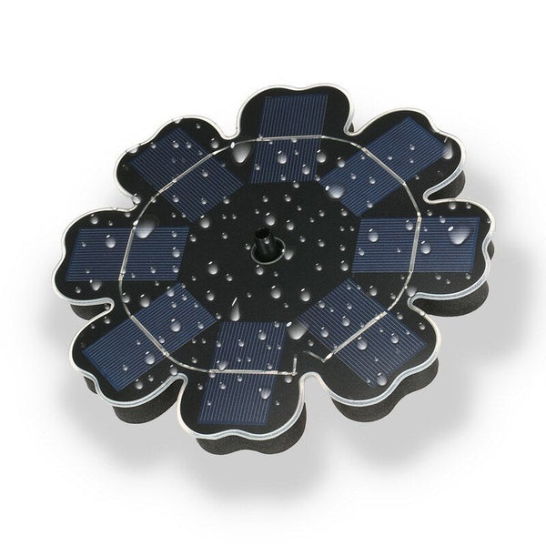 195Mm / 7.68 Inch Solar Power Fountain Flower Shape Panel Energy Saving Water Pump Black Other Watering Equipment