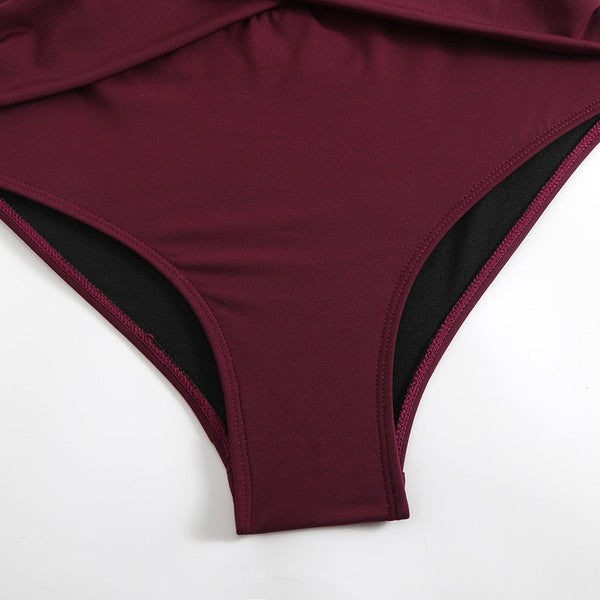 Strap Decoration Hollow Neck Hanging One Piece Swimsuit Women's Long Skirt Set Swimwear