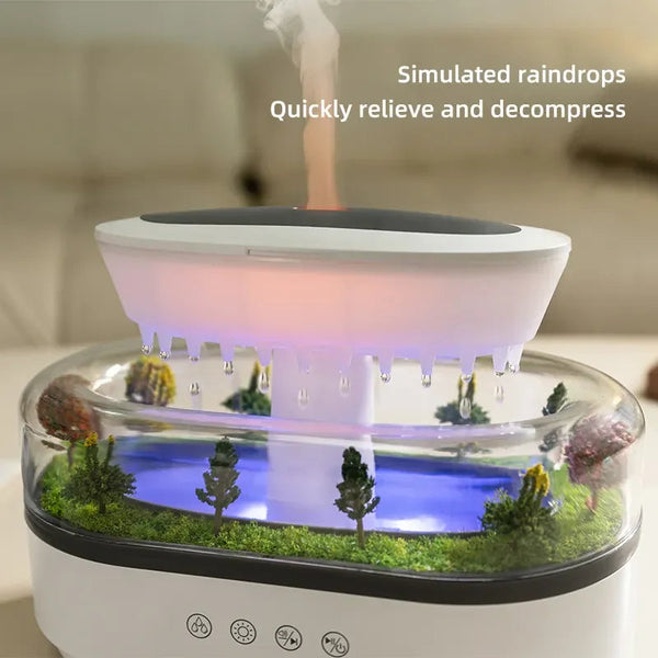 Smart Cool Mist Raindrop Air Humidifier For Garden Landscape Christmas Tree White Noise Oil Aroma Diffuser Portable Humidifiers