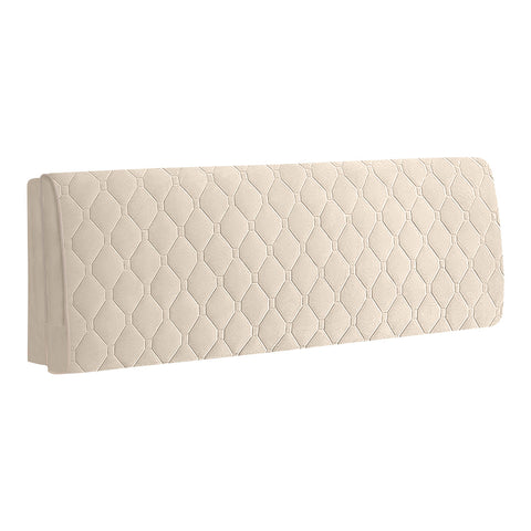 Beige Diamond Pattern Super Soft Quilted Velvet Bed Headboard Cover 100X70cm Headboards & Footboards