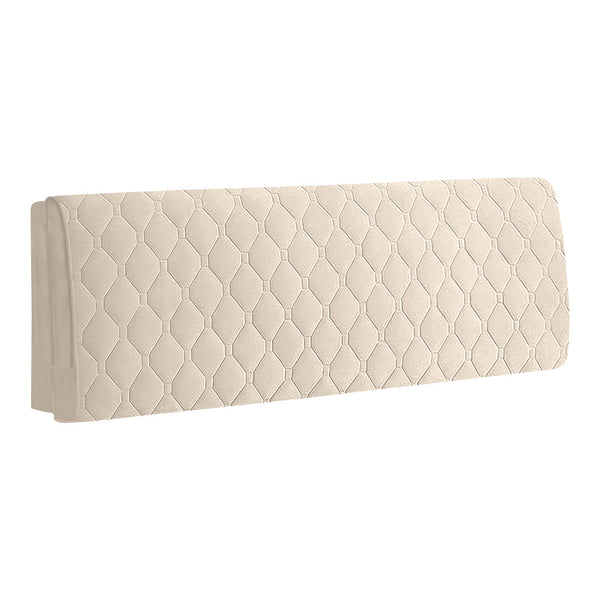 Beige Diamond Pattern Super Soft Quilted Velvet Bed Headboard Cover 100X70cm Headboards & Footboards