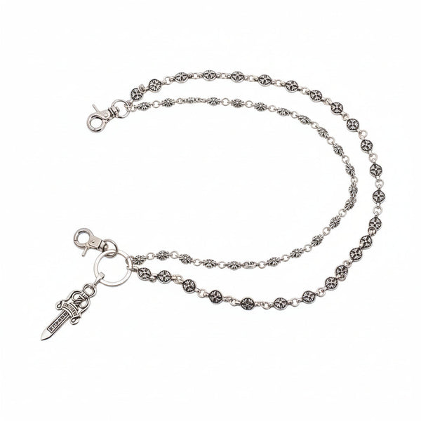 Defensive Metal Full Sword Pants Chain Hip Hop Anti Theft Cross Waist Body Chains