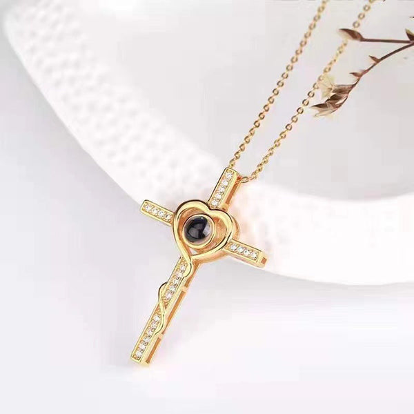 100 Languages I Love You. Nano Projection Necklace For Men And Women Fashionable Simple Cross Necklaces & Pendants