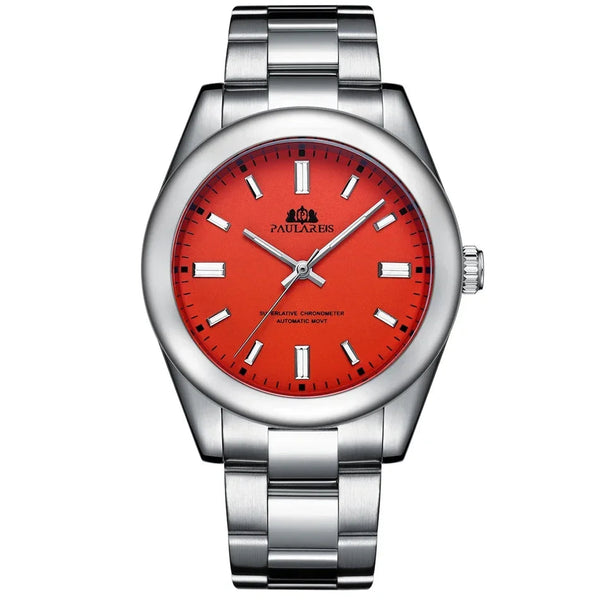 Automatic Watch For Men Mechanical Stainless Steel Luxury Red Yellow Sky Blue Green Colorful Rainbow 41Mm Reloj Hombre Baratos Watches