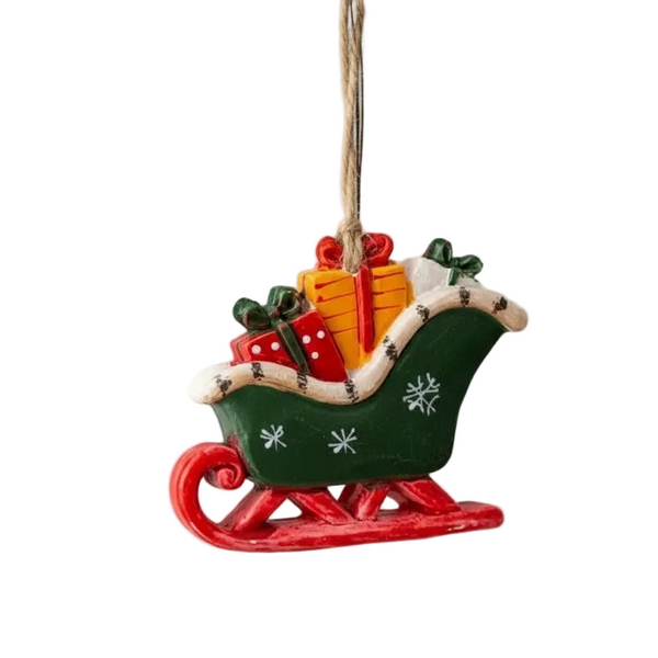 American Retro Christmas Resin Ornament Reindeer Carousel Tree Decoration Hanging Scene Seasonal Decorations