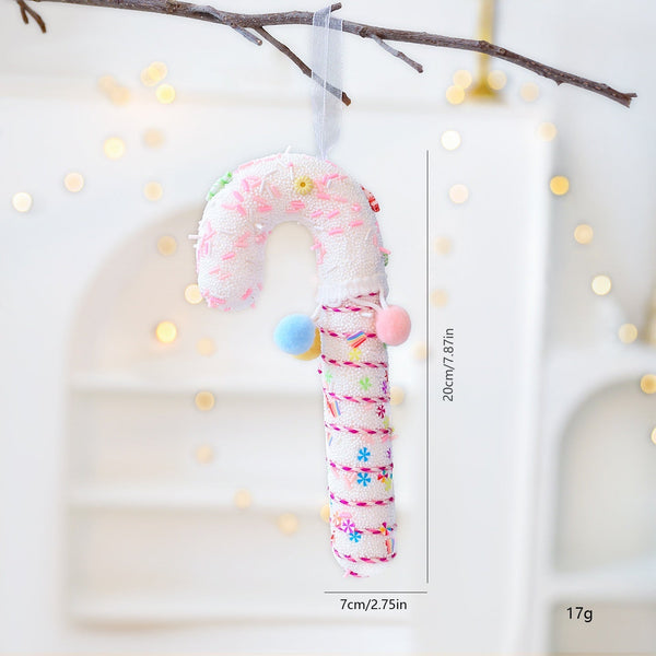 Saint Yuan New Christmas Macaron Foam Hanging Decor Ice Cream Candy Tree Decoration Home Window Display Ornament Seasonal Decorations
