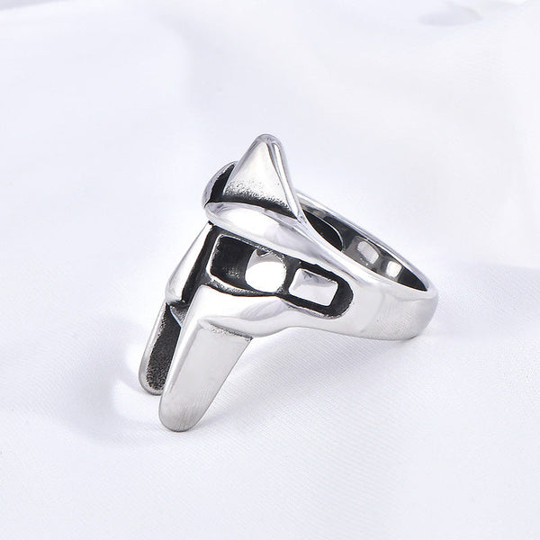 Stainless Steel Mens Ring Jewelry Mask Design Titanium Rings