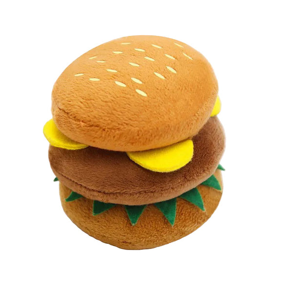 Cute Cat Plush Sound Toy French Fries & Hamburger Design Cat Toys