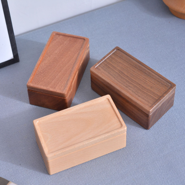 Simple Multi Grid Solid Wood Jewelry Box Earrings Necklaces Rings Storage Wooden Jewellery Boxes
